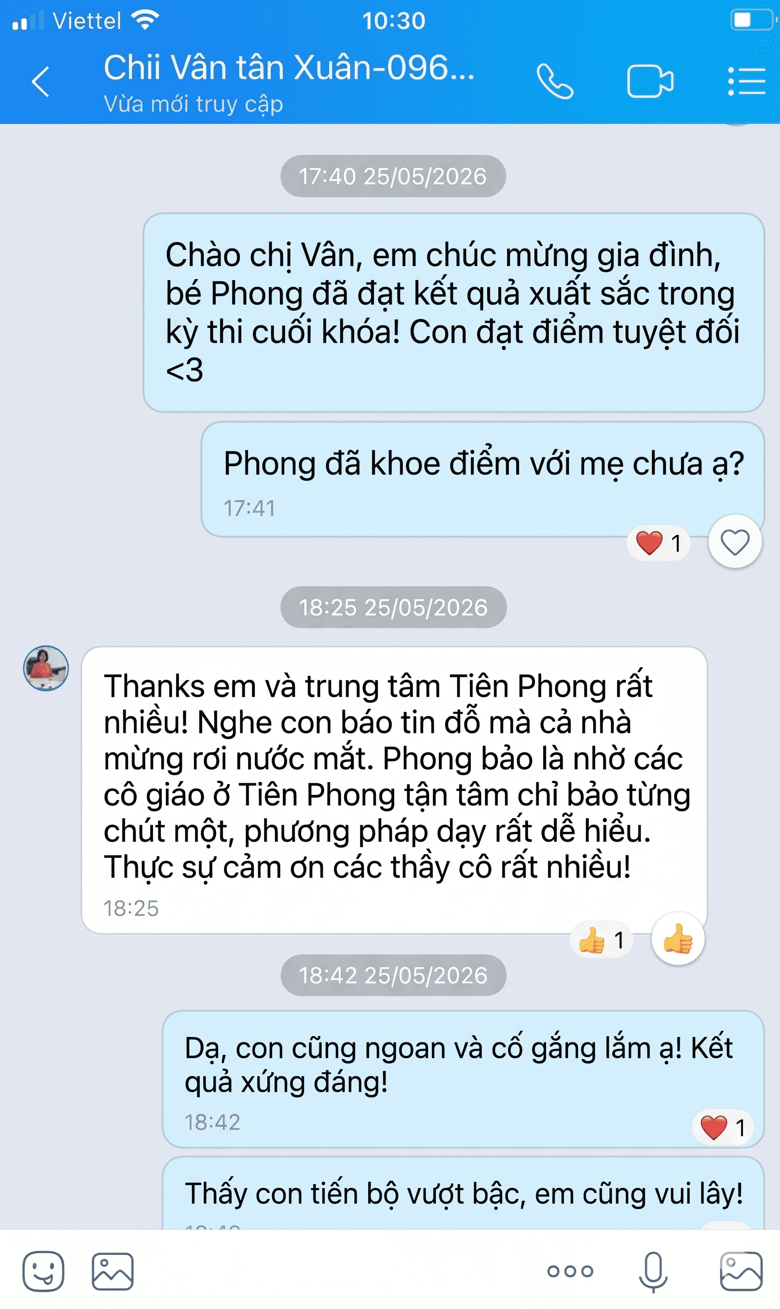 Feedback của học sinh