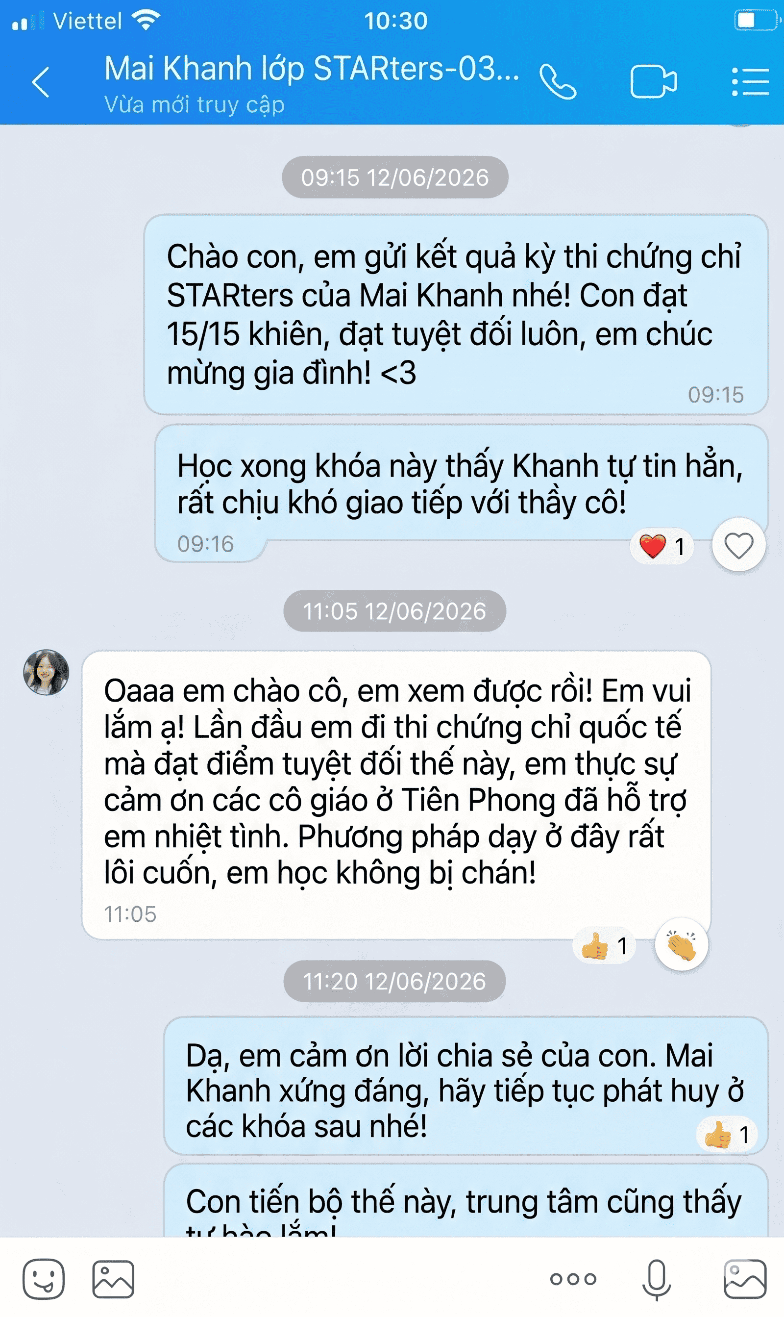 Feedback của học sinh